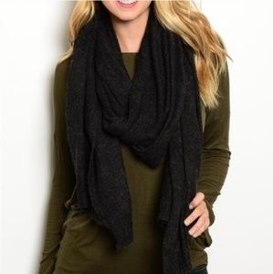 NWT Heather Black Thick Scarf